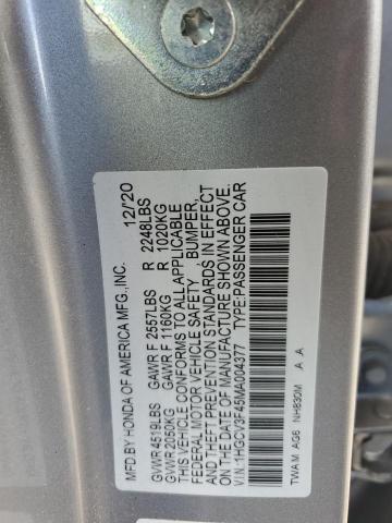 Photo 11 VIN: 1HGCV3F45MA004377 - HONDA ACCORD HYB 