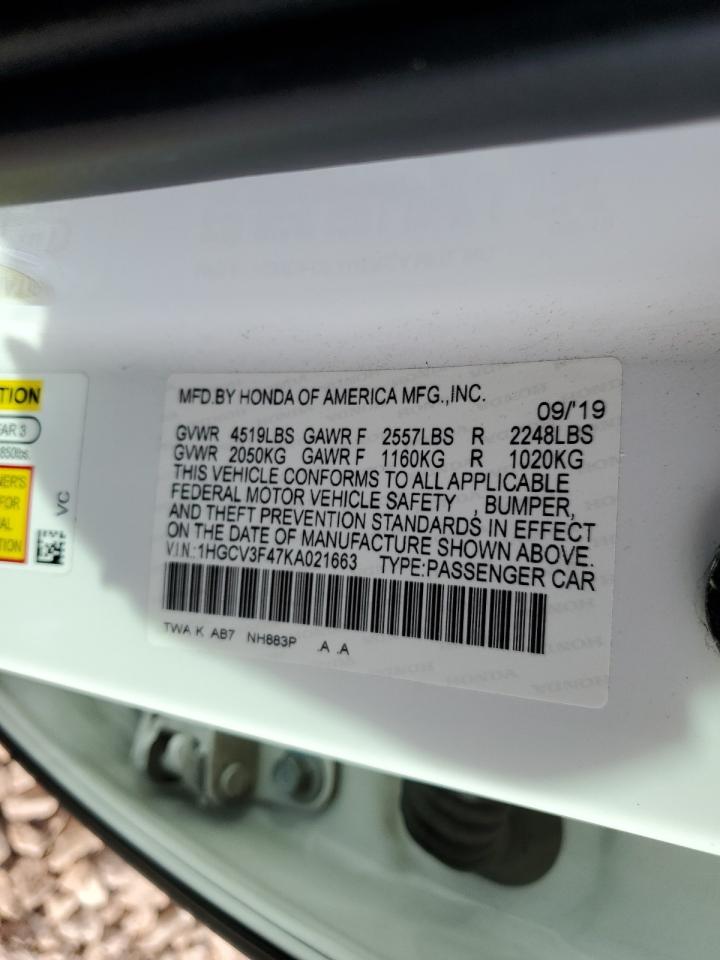 Photo 11 VIN: 1HGCV3F47KA021663 - HONDA ACCORD 