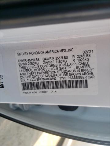 Photo 9 VIN: 1HGCV3F47MA008463 - HONDA ACCORD HYB 