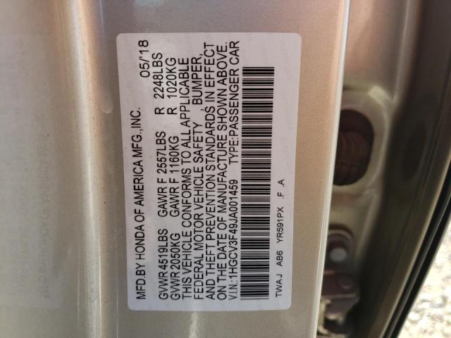 Photo 9 VIN: 1HGCV3F49JA001459 - HONDA ACCORD HYB 