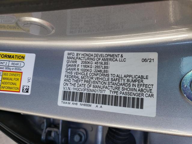 Photo 11 VIN: 1HGCV3F50MA017577 - HONDA ACCORD 