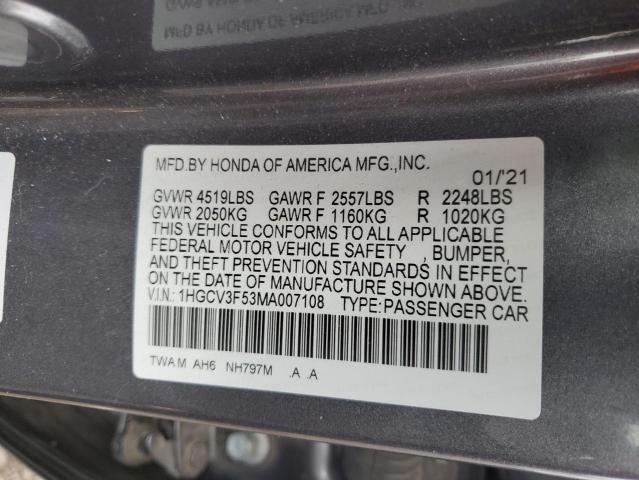 Photo 11 VIN: 1HGCV3F53MA007108 - HONDA ACCORD HYB 