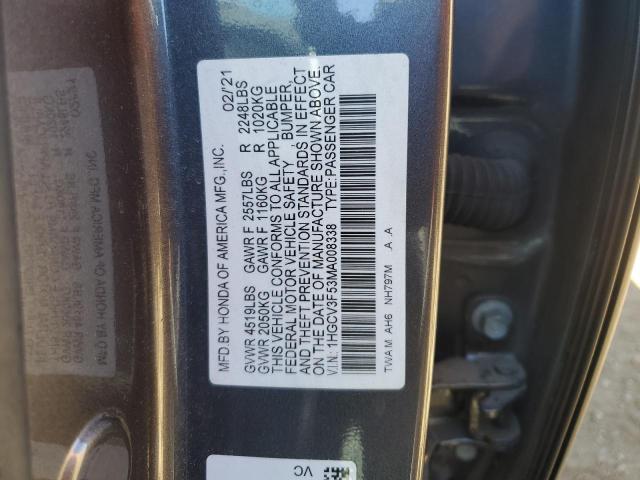 Photo 12 VIN: 1HGCV3F53MA008338 - HONDA ACCORD HYB 