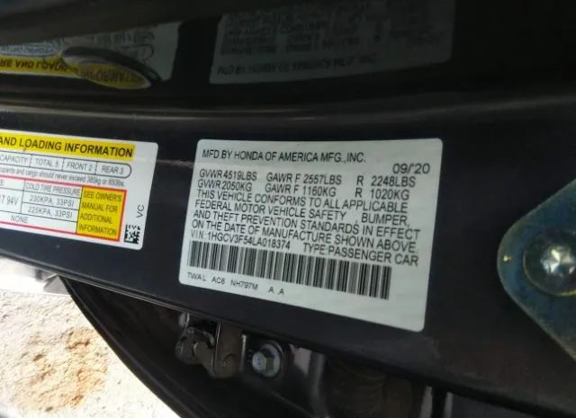 Photo 8 VIN: 1HGCV3F54LA018374 - HONDA ACCORD HYBRID 