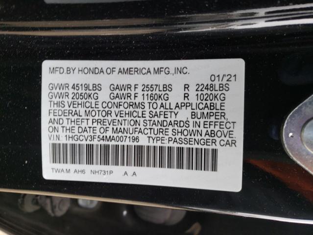 Photo 12 VIN: 1HGCV3F54MA007196 - HONDA ACCORD HYB 