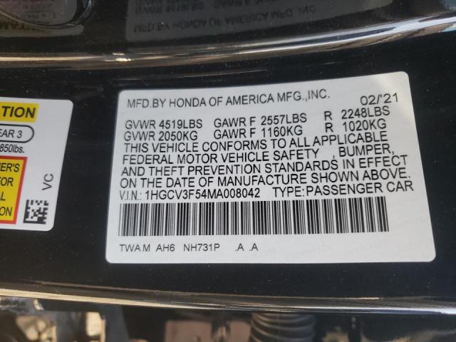 Photo 9 VIN: 1HGCV3F54MA008042 - HONDA ACCORD HYB 