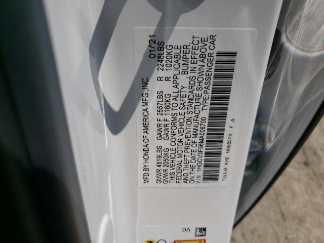 Photo 9 VIN: 1HGCV3F56MA006700 - HONDA ACCORD HYB 