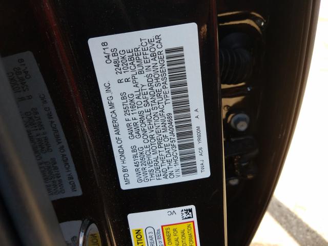 Photo 9 VIN: 1HGCV3F57JA004689 - HONDA ACCORD HYB 