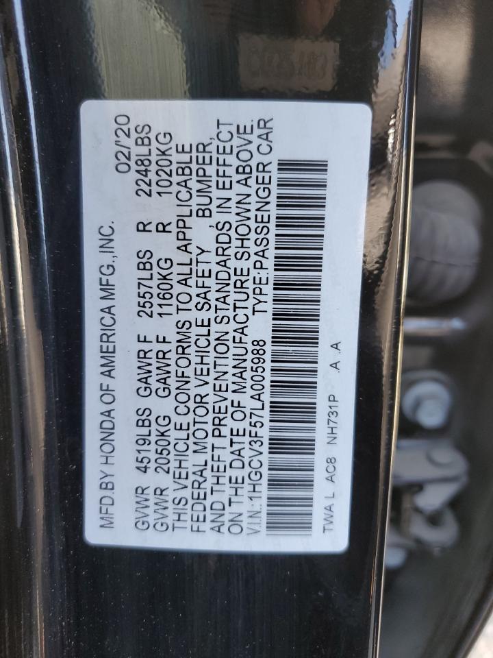 Photo 11 VIN: 1HGCV3F57LA005988 - HONDA ACCORD 