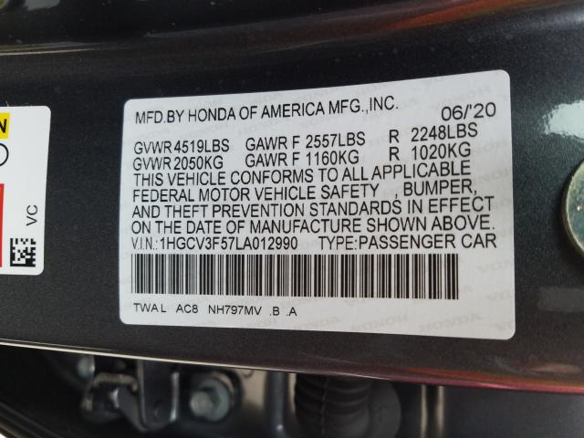 Photo 9 VIN: 1HGCV3F57LA012990 - HONDA ACCORD HYB 