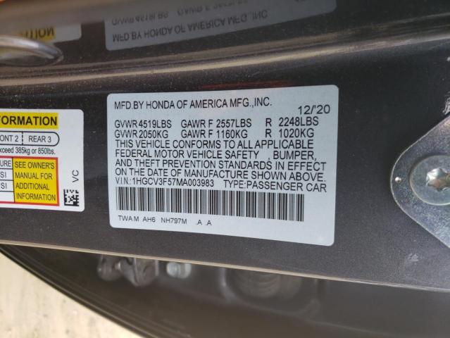 Photo 9 VIN: 1HGCV3F57MA003983 - HONDA ACCORD HYB 