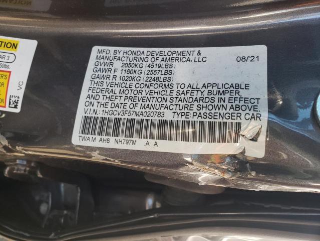 Photo 12 VIN: 1HGCV3F57MA020783 - HONDA ACCORD 