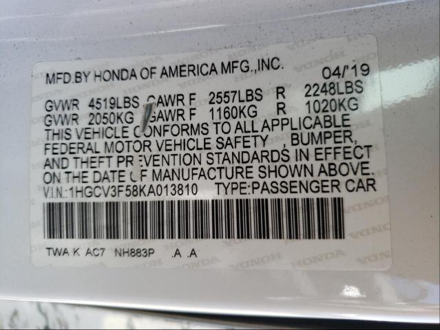 Photo 9 VIN: 1HGCV3F58KA013810 - HONDA ACCORD HYB 