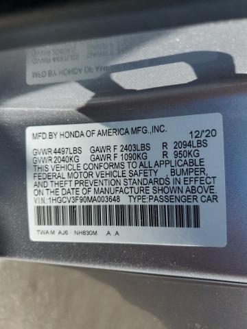 Photo 11 VIN: 1HGCV3F90MA003648 - HONDA ACCORD TOU 