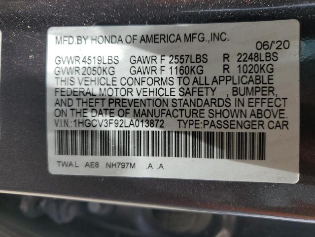 Photo 11 VIN: 1HGCV3F92LA013872 - HONDA ACCORD TOU 