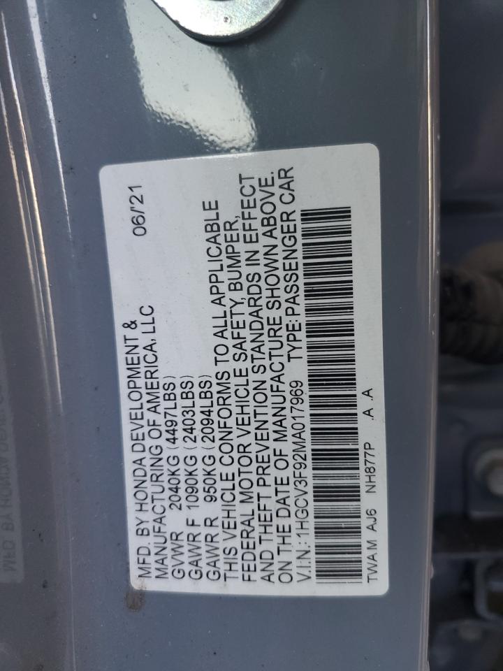 Photo 11 VIN: 1HGCV3F92MA017969 - HONDA ACCORD 