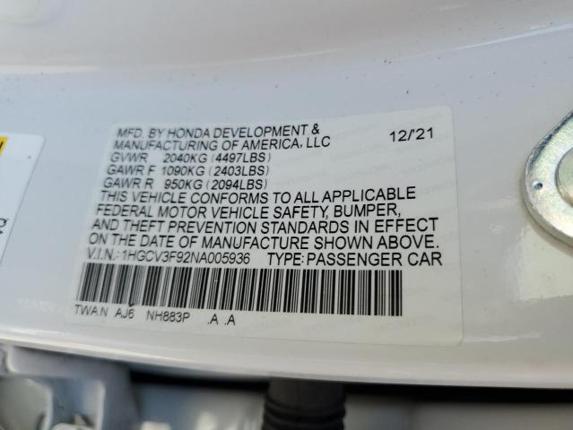 Photo 11 VIN: 1HGCV3F92NA005936 - HONDA ACCORD TOU 