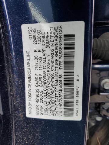 Photo 11 VIN: 1HGCV3F94LA005188 - HONDA ACCORD TOU 