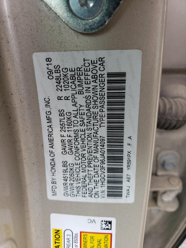 Photo 11 VIN: 1HGCV3F96JA014097 - HONDA ACCORD 