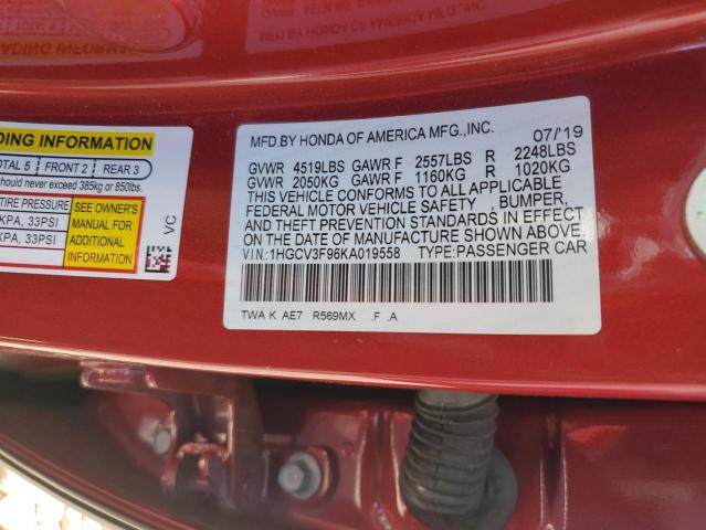 Photo 11 VIN: 1HGCV3F96KA019558 - HONDA ACCORD TOU 