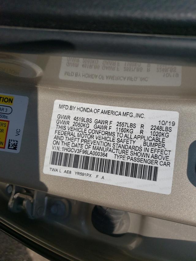 Photo 9 VIN: 1HGCV3F96LA000364 - HONDA ACCORD TOU 