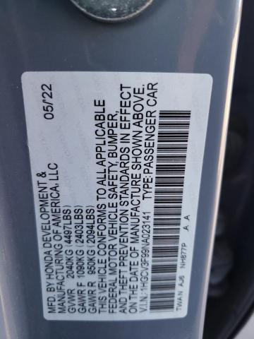 Photo 12 VIN: 1HGCV3F99NA023141 - HONDA ACCORD 