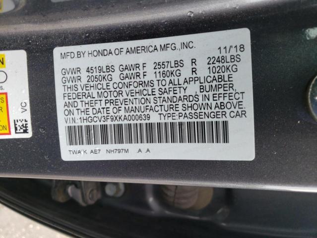 Photo 9 VIN: 1HGCV3F9XKA000639 - HONDA ACCORD TOU 