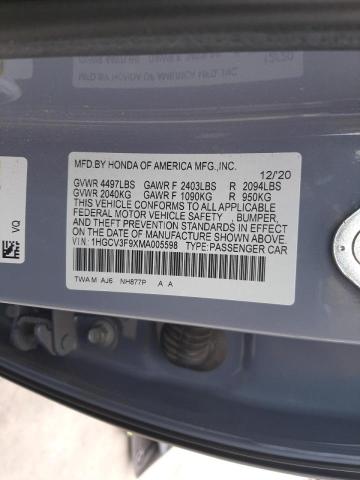 Photo 9 VIN: 1HGCV3F9XMA005598 - HONDA ACCORD TOU 