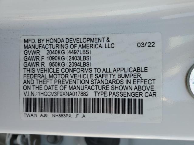 Photo 12 VIN: 1HGCV3F9XNA017882 - HONDA ACCORD 