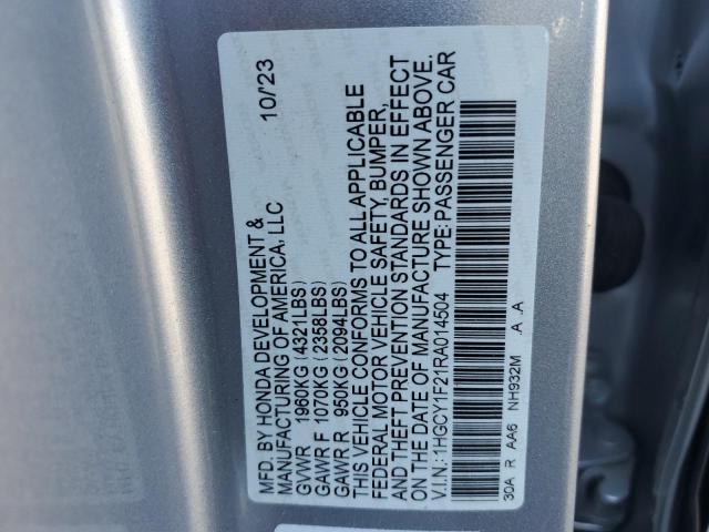 Photo 11 VIN: 1HGCY1F21RA014504 - HONDA ACCORD LX 