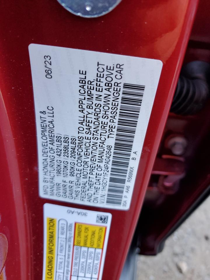 Photo 11 VIN: 1HGCY1F24PA042648 - HONDA ACCORD 