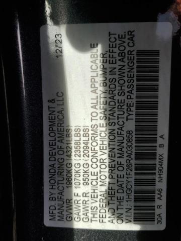 Photo 11 VIN: 1HGCY1F26RA030858 - HONDA ACCORD LX 