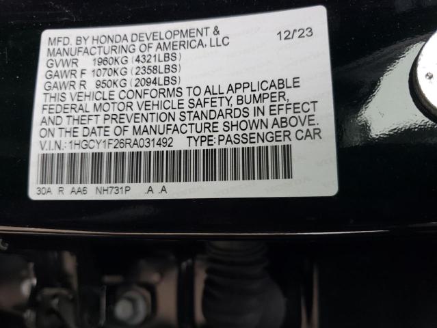 Photo 11 VIN: 1HGCY1F26RA031492 - HONDA ACCORD LX 