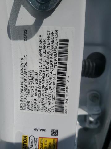 Photo 11 VIN: 1HGCY1F28PA011418 - HONDA ACCORD 