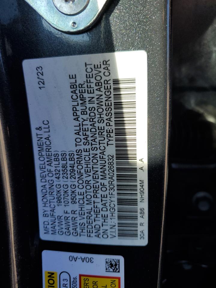 Photo 11 VIN: 1HGCY1F30RA026832 - HONDA ACCORD 