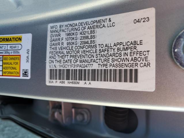 Photo 11 VIN: 1HGCY1F31PA024777 - HONDA ACCORD EX 