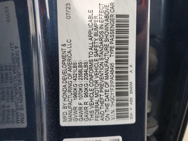 Photo 12 VIN: 1HGCY1F31PA048495 - HONDA ACCORD EX 