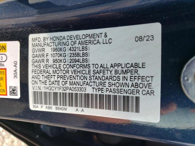 Photo 11 VIN: 1HGCY1F32PA053303 - HONDA ACCORD EX 