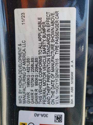 Photo 11 VIN: 1HGCY1F32RA017615 - HONDA ACCORD EX 