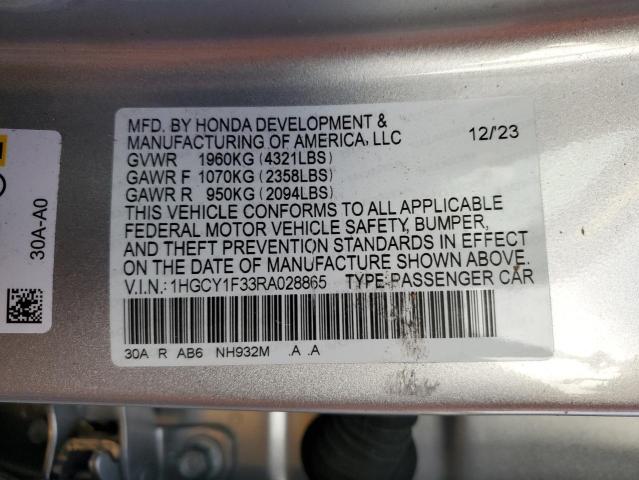 Photo 11 VIN: 1HGCY1F33RA028865 - HONDA ACCORD EX 