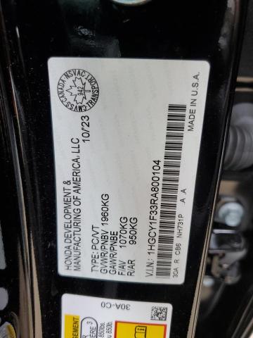 Photo 11 VIN: 1HGCY1F33RA800104 - HONDA ACCORD EX 