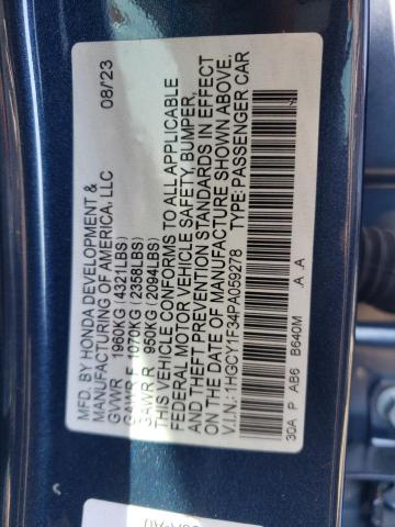 Photo 11 VIN: 1HGCY1F34PA059278 - HONDA ACCORD EX 