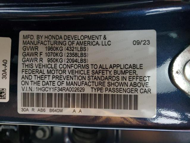 Photo 12 VIN: 1HGCY1F34RA002629 - HONDA ACCORD 