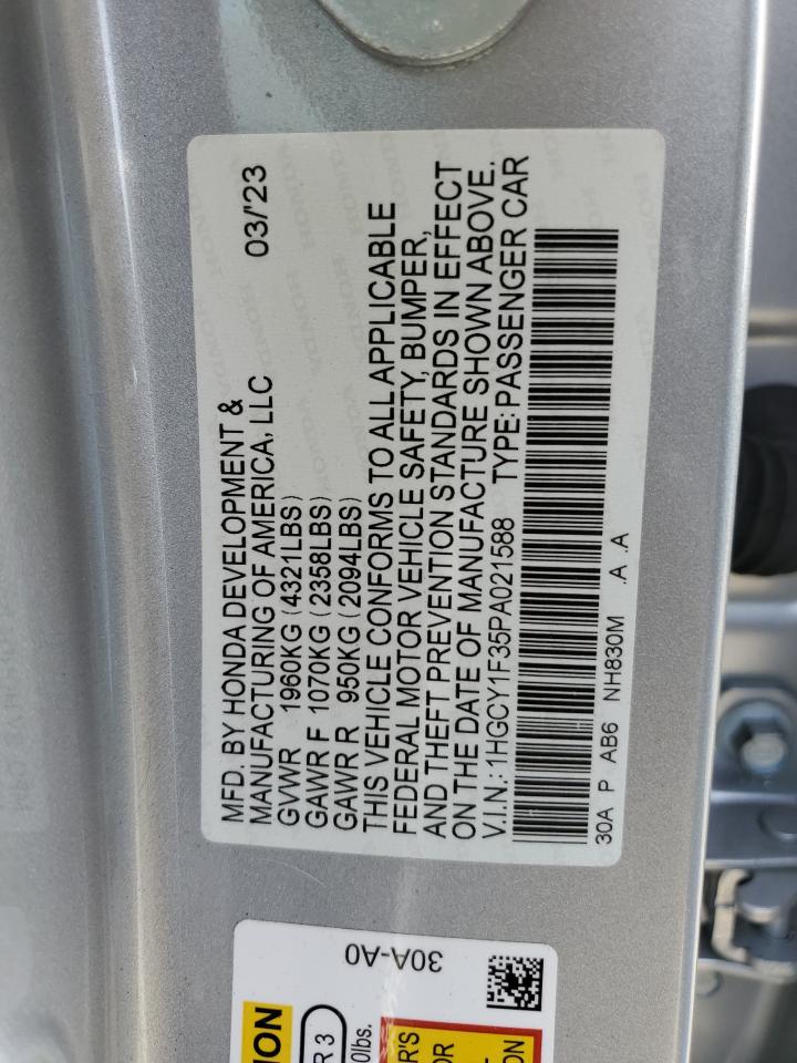 Photo 12 VIN: 1HGCY1F35PA021588 - HONDA ACCORD 