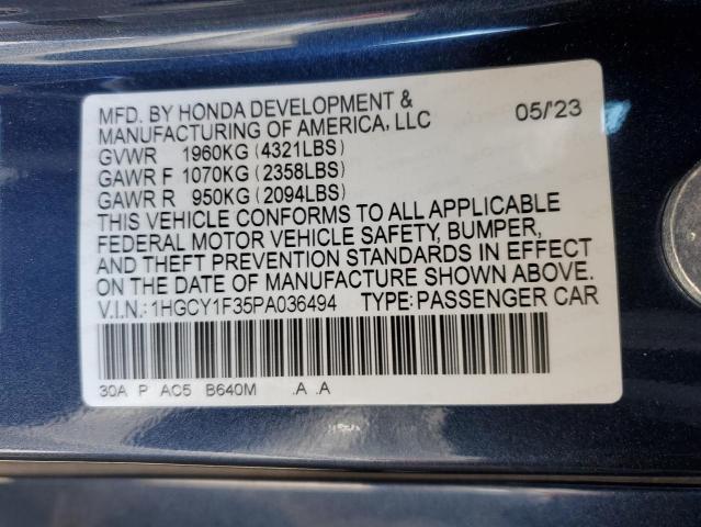 Photo 11 VIN: 1HGCY1F35PA036494 - HONDA ACCORD EX 