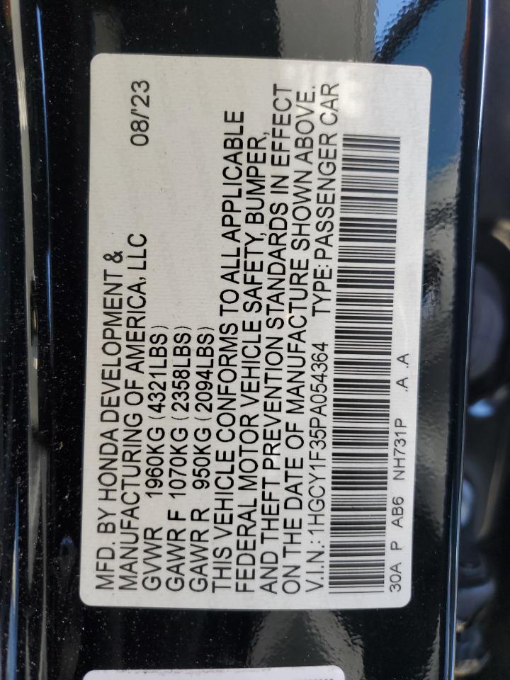 Photo 12 VIN: 1HGCY1F35PA054364 - HONDA ACCORD 