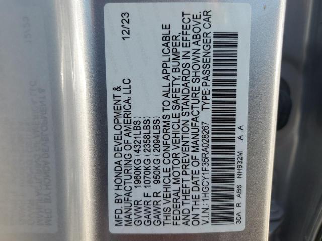 Photo 11 VIN: 1HGCY1F35RA028267 - HONDA ACCORD EX 