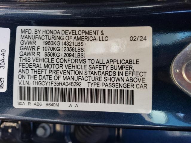 Photo 11 VIN: 1HGCY1F35RA048292 - HONDA ACCORD EX 