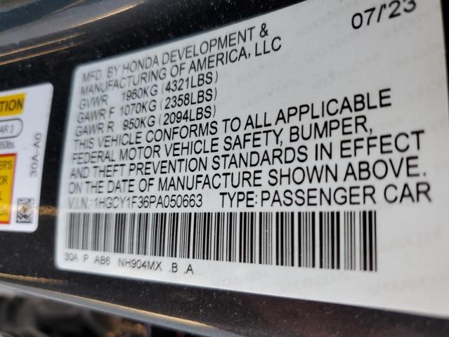 Photo 12 VIN: 1HGCY1F36PA050663 - HONDA ACCORD EX 