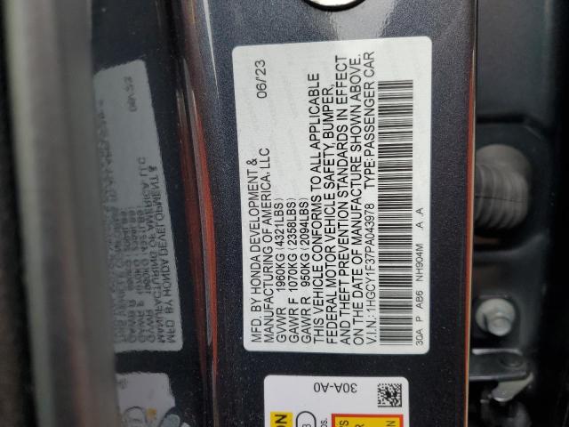 Photo 11 VIN: 1HGCY1F37PA043978 - HONDA ACCORD EX 